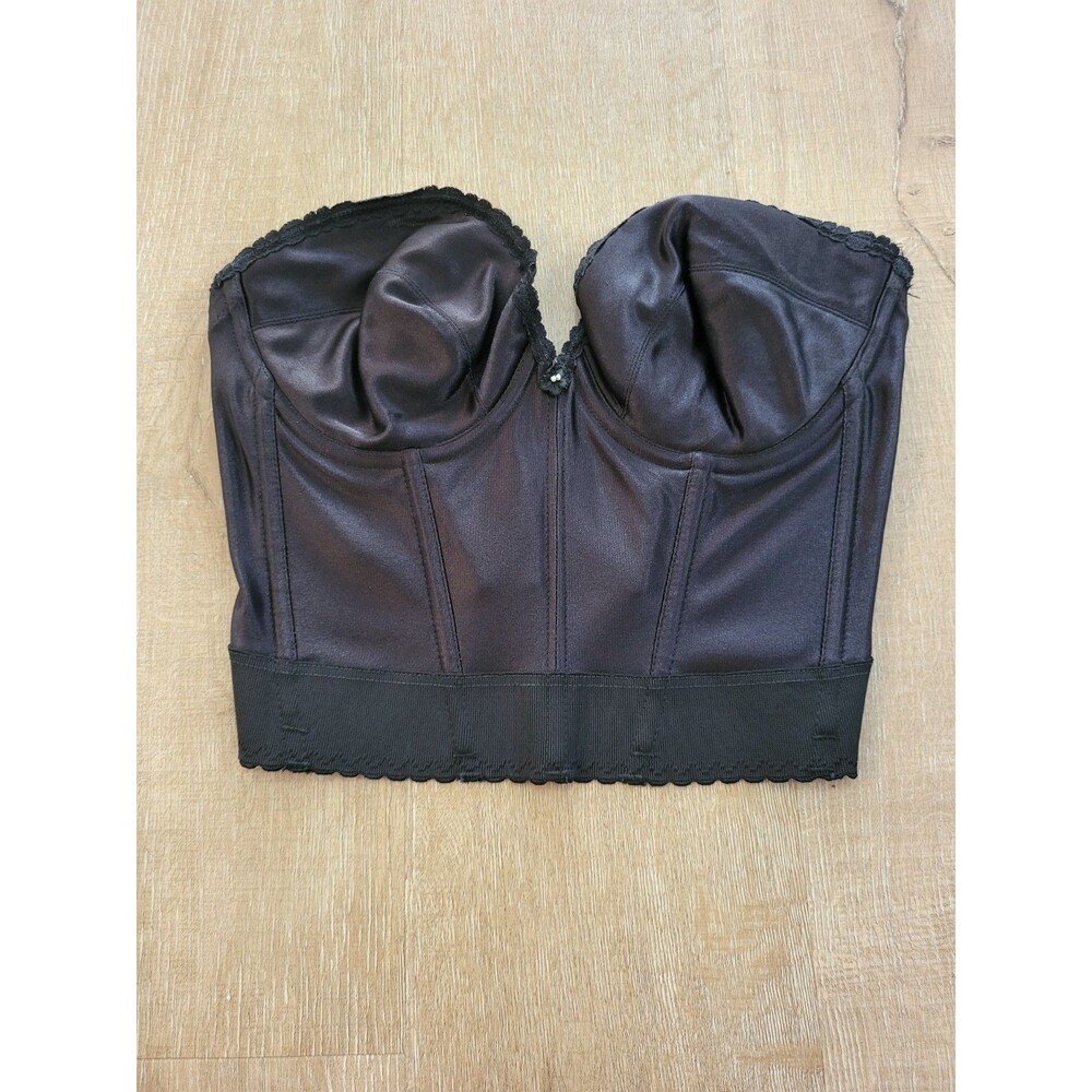 JC Penney Vintage Bustier Black Sweetheart Corset 34D Low Back